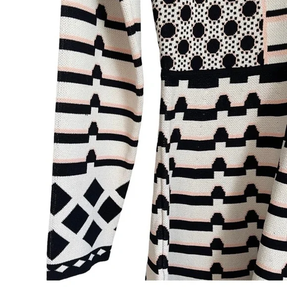 Eliza J Artwork Jacquard Sweater Dress Long Sleeve Fit & Flare size Large NWT - Picture 9 of 9